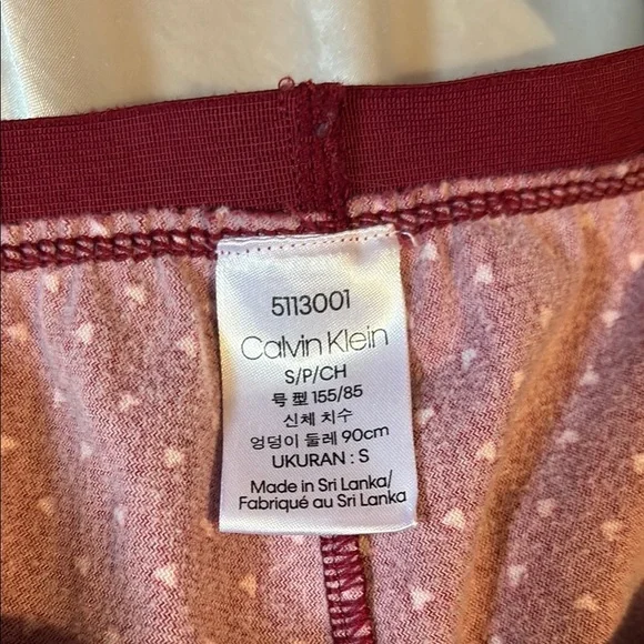 Calvin Klein Women’s Burgundy Polka Dot Pajama Pants - Picture 2 of 3